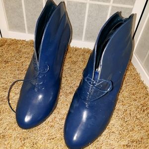 Authentic blue Gucci Kim lace up ankle boots